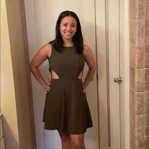 Olive open back dress